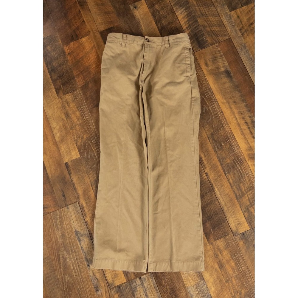 Vintage Timberland Stratham Issue Chinos Mens 33 Khaki Flat Front Cotton Tan